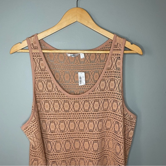 NWT La Vie en Rose Crochet Maxi Dress Beach Cover Up XL Brown - Picture 5 of 10